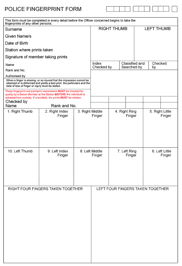 Forensic Science Building A Profile Police Fingerprint Form 2864